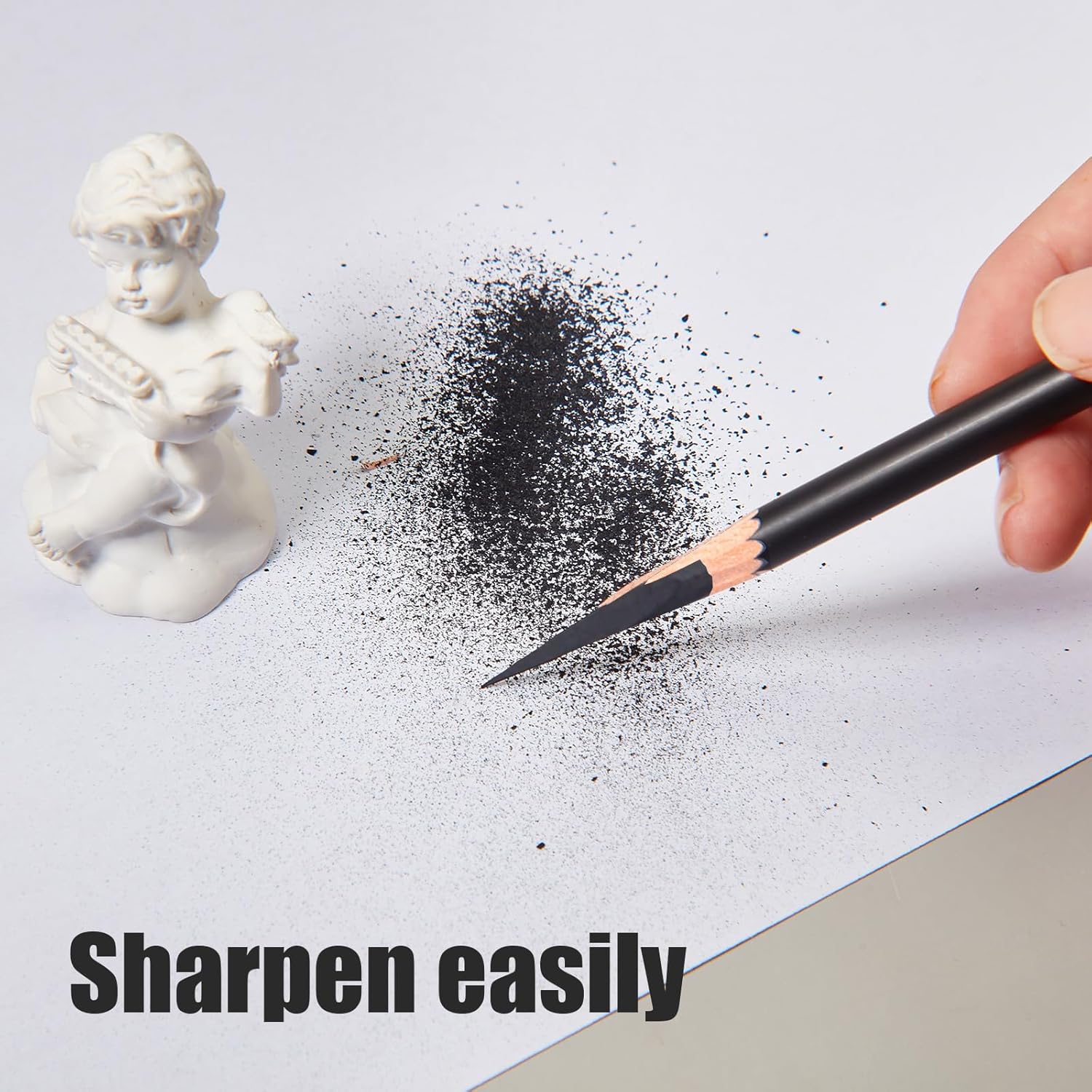 Geyoga 36 Pcs Professional Charcoal Pencils Soft, Medium and Hard for Drawing Charcoal Pencils for Sketching Shading Drawing Blending Portrait(Black,Assorted) - Image 4