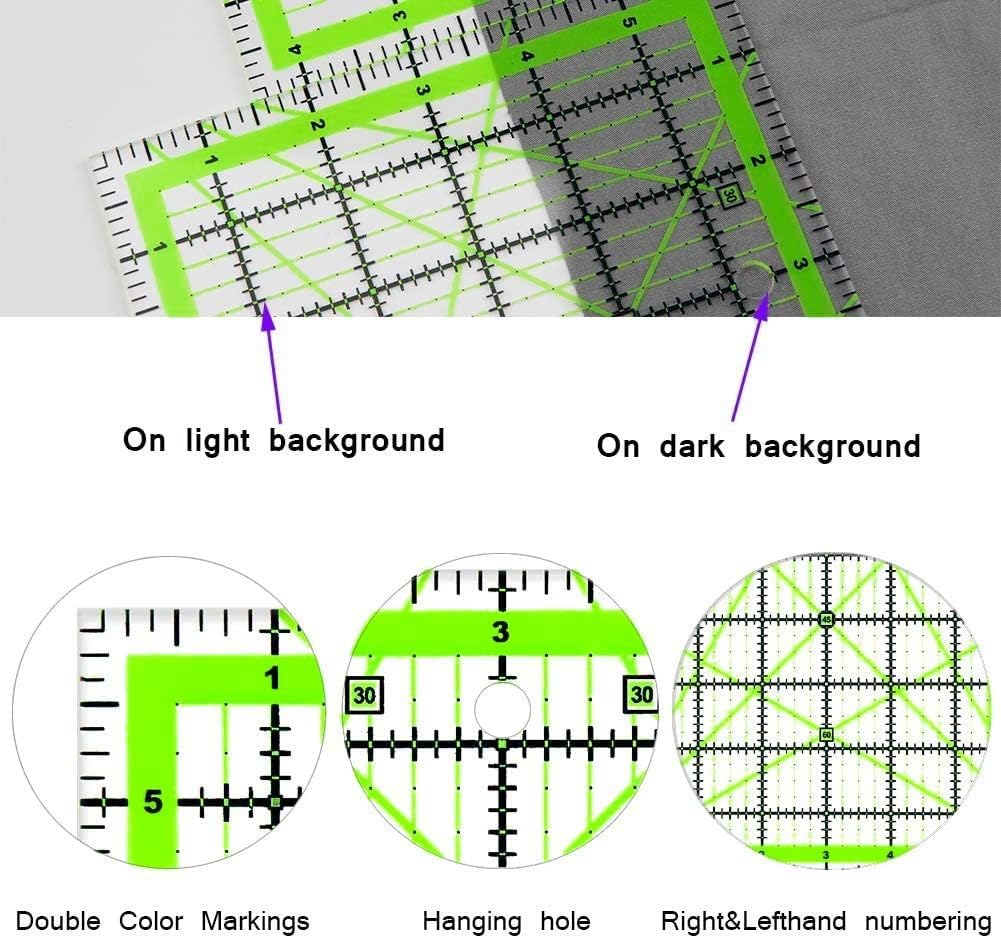 Quilting Rulers,4 Square Ruler Quilting Templates(4.5"X4.5", 6"X6", 9.5"X9.5", 12.5"X12.5"),Quilting Rulers Acrylic Rulers - Image 3